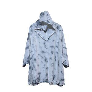 CC California Linen Hoodie 3X Tie Dye Back Buttons Resort Cruise Beach Cover Up